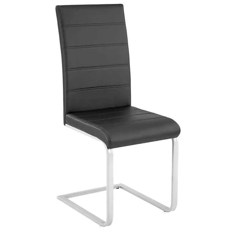 Ücretsiz örnek Vintage Modern Effezeta hakiki odası mobilya yüksek geri sahte lüks siyah Z şekli endüstriyel deri yemek sandalyesi