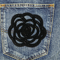 Perles noires, fleurs, paillettes pour chapeaux, patchs à coudre, broderie, patchs en chenille, logo personnalisé, patch thermocollant