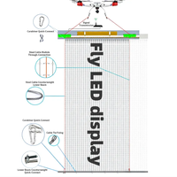 Écran LED volant direct usine monté sur drone, tapis magique léger pour activités extérieures à grande échelle