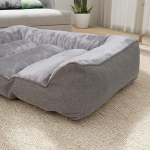 Petopia เตียงสุนัขทรงสี่เหลี่ยมผ้าลินินผ้าฝ้ายพร้อมซิปถอดออกได้หรูหราขนาดใหญ่เป็นพิเศษเป็นมิตรกับสิ่งแวดล้อม - Product Image 3