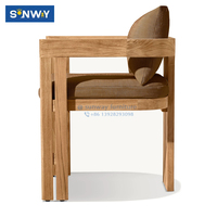SUNWAY mobilier d'extérieur en teck naturel de haute qualité ensemble de table à manger en bois de teck de jardin pour projet d'hôtel patio