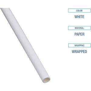 Boardwalk 7.75 In. X 0.25 In. Individually <b>Wrapped</b> White <b>Paper</b> Drinking Straws 3200/Carton - Product Image 1