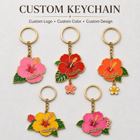 Vente en gros de pin's en émail personnalisés de haute qualité, motif fleur d'hibiscus, badge souvenir romantique, promotion pour fleuriste, pin's de revers en métal