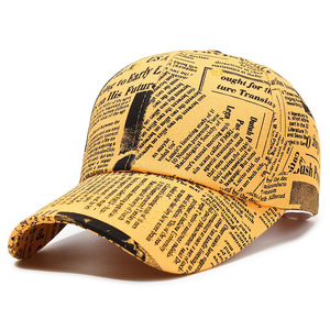 Cappellini da Baseball con Stampa Giornale Vintage, Pronta Consegna, Stampa Digitale Completa - Product Image 3