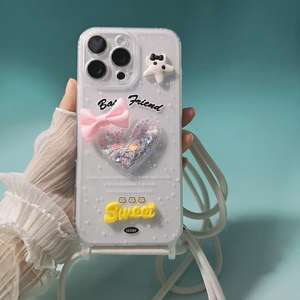 Nieuwe Flow <span class=keywords><strong>Heart</strong></span> Love Tie Bow Telefoon Case Geschikt Voor Iphone 16, 15, 14 Pro Max Telefoon Case - Product Image 6