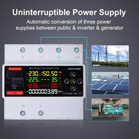 SINOTIMER SATS-936E-150A 5-in-1 ATS Multifungsi Protector 150A Saklar Transfer Otomatis 3-Fasa dengan Meter kWh & Layar