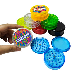 Prix de gros : Grinder manuel en plastique acrylique à 3 couches, personnalisable, 60 mm, coloré, pour tabac, herbes et cigarettes - Product Image 1