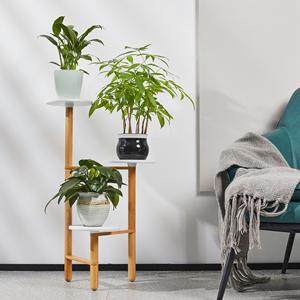 Support à plantes personnalisable à trois niveaux, étagère verticale intérieure/extérieure, présentoir en bambou suspendu. - Product Image 5