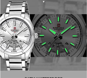 นาฬิกาข้อมือผู้ชายแบรนด์ NAVIFORCE ตัวเรือนสแตนเลสกันน้ำ ดีไซน์ลำลอง ระบบควอตซ์ พร้อมฟังก์ชั่นบอกวันที่ นาฬิกาข้อมือผู้ชายแบรนด์ดัง Relogio Masculino - Product Image 5