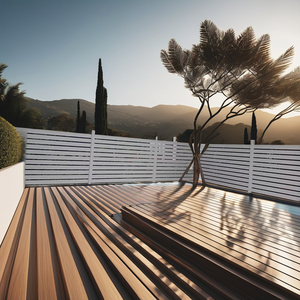 Hiện đại 3D mô hình nhôm góc louver hàng rào tấm đúc sẵn Acoustic an ninh gỗ/khung kim loại cho vườn thể thao lĩnh vực sử dụng - Product Image 5