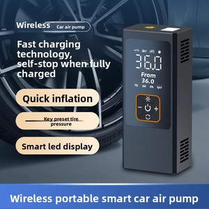 Gonfleur de pneus sans fil électrique mini portable pour voiture et vélo avec éclairage, manomètre et chargement USB - Product Image 4