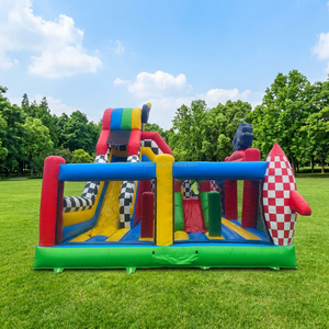 Castello Gonfiabile Commerciale a Tema Cartoni Animati per Bambini con Scivolo e Parete da Arrampicata, Ideale per Noleggio Esterno - Product Image 2