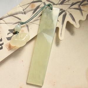 Marcadores de Jade de cristal pulido a mano de gama alta Xiuyan, exquisitos libros prensados creativos de estilo antiguo chino, alta apariencia - Product Image 3