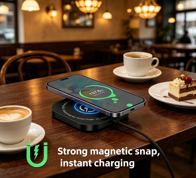 Pd 25w Qi2.2 Magnetic Wireless Ultra-thin Charger Fast Charging Pad With Strong Magnets Type-c Wireless Charger for Smartphones