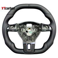 YTcarbon pour Passat CC Polo EOS pièces automobiles accessoires intérieurs de voiture volant en daim en cuir de Style course personnalisé