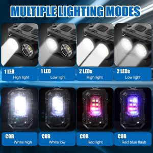 ไฟฉาย LED COB แบบชาร์จไฟได้ขนาดเล็ก EDC ความสว่างสูง 800 ลูเมนส์ แสงสีขาว แดง น้ำเงิน 8 โหมด พวงกุญแจขนาดเล็ก พกพาสะดวก ชาร์จผ่าน USB C รุ่น WADE- - Product Image 3
