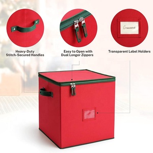 Caja de almacenamiento <span class=keywords><strong>para</strong></span> adornos navideños, organizador de decoración navideña, cierre con cremallera, 4 bandejas extraíbles, Oxford 600D - Product Image 4