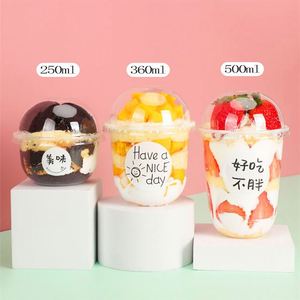 Disposable PET U Shaped Clear <b>Plastic</b> Parfait <b>Cups</b> with Insert & Dome Lids(NO HOLE) Lid for Yogurt Dessert - Product Image 3