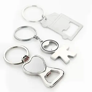 China Wholesale Stainless Steel Metal Sublimation Custom Keychain Bottle Opener Wedding Gift Beer Bottle Opener Keychain