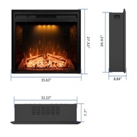 Luxstar Cheminée électrique de 36 pouces Insert Offre Spéciale Chauffage décoratif intégré Flammes multicolores Feu Télécommande 1500W