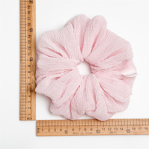 Nouveau minimaliste grande queue de cheval élégante accessoire de cheveux douce fille en mousseline de soie bandeau en couleur crème unie mignon tissu cheveux <span class=keywords><strong>cravate</strong></span> - Product Image 5