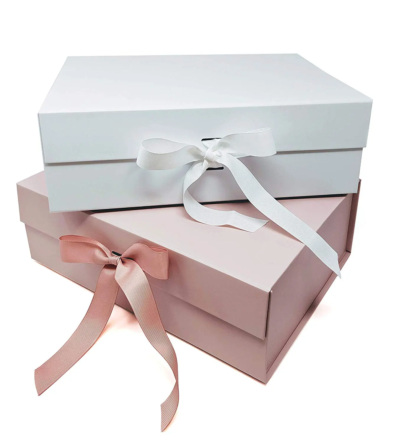 100% Manufacturer custom white magnetic folding paper luxury made box with ribbon packaging box custom logo