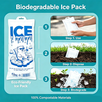 Sac de rangement pour glaçons en LDPE recyclé, imprimé sur mesure, qualité alimentaire, robuste, anti-fuite, pour usine de glace, supermarché, bar