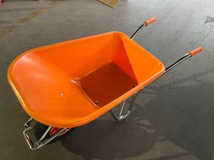 Carretilla HDPE Super Heavy Duty con rueda neumática 120 litros Color Amarillo/naranja - Product Image 6