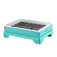 Petit barbecue portable jetable à charbon de bois, pliable, avec revêtement en poudre et finition chromée, sans fumée, pour pique-nique en extérieur