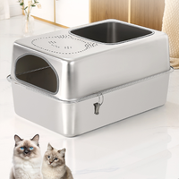 Bac à litière pour chat en acier inoxydable 201 durable, écologique, anti-rayures, facile à nettoyer