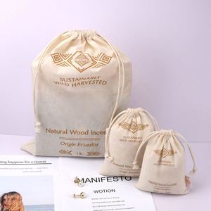100% Cotton <b>Drawstring</b> <b>Pouch</b> with Custom Logo for Perfume Packaging Recyclable Canvas <b>Drawstring</b> Bag - Product Image 1