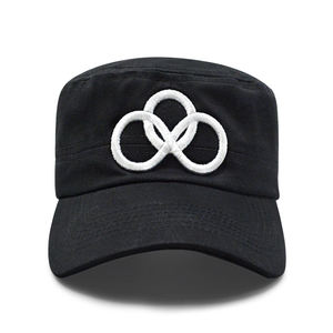 Casquettes plates personnalisées en gros, casquette Képi en coton avec logo personnalisé, casquette promotionnelle pour papa, en matériau recyclé, avec bande anti-transpiration antibactérienne - Product Image 2