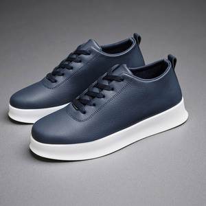 Chaussures noires pour hommes, chaussures de skate à enfiler, chaussures à bout rond, baskets décontractées légères, chaussures plates transfrontalières pour le commerce extérieur - Product Image 6