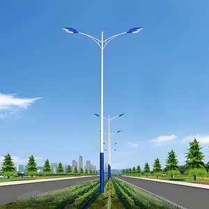 Nhà Máy Outlet nhúng nóng mạ kẽm đường phố đèn cực 6M 8M 10m 12m ánh sáng thẳng đứng cực với cánh tay kép duy nhất - Product Image 2