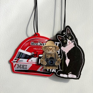 Ambientadores de Papel con Forma de Gato y Logotipo Personalizado al por Mayor, Ambientadores para Coche con Aroma a Perfume, Accesorios para Coche al por Mayor, Regalos Promocionales - Product Image 1