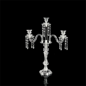 Candélabre en acrylique transparent à 3/5 bras, porte-bougie, chandelier de mariage, centre de table pour décoration intérieure, dîner aux chandelles - Product Image 5