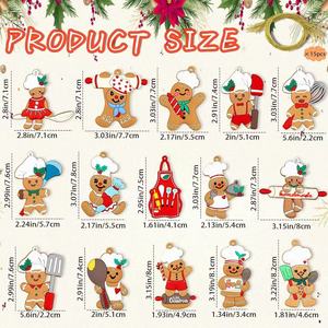 Ensemble d'ornements de Noël traditionnels en forme d'hommes en pain d'épices, pendentifs en PVC souple en forme de filles en pain d'épices pour la décoration de l'arbre de Noël, 12 pièces - Product Image 6