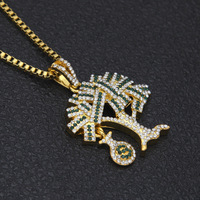 Collier en alliage personnalisé, pendentif sac d'argent et arbre à diamants, style hip-hop, tendance, polyvalent, chaîne de pull, vente en gros