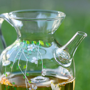 High Borosilicate Glass Teapot 300ml Flower Pattern Heat Resistant For Kung Fu <b>Tea</b> <b>Set</b> - Product Image 3