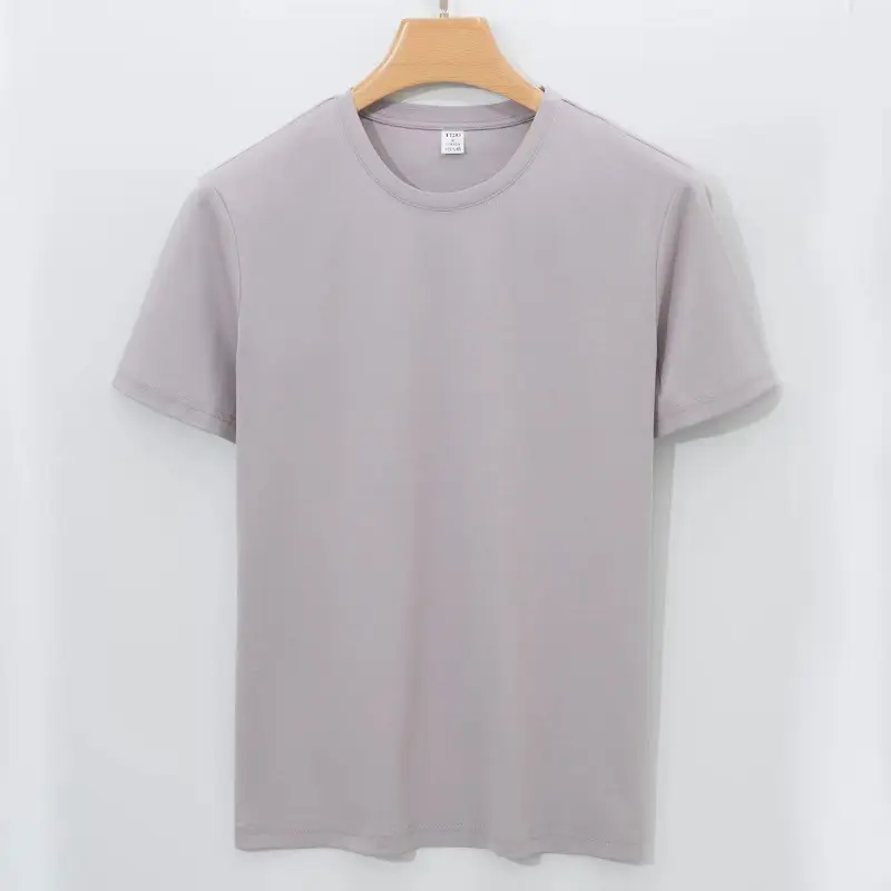 Maglietta girocollo di lusso 120S/2 morbido lucido bianco personalizzato doppio mercerizzato cotone da uomo T-shirt Gloss suima cotone t-shirt