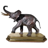 Grandes statues d'éléphants en bronze grandeur nature décorées pour jardin extérieur, à vendre