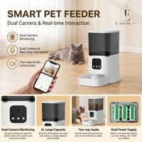 Distributeur automatique de nourriture pour animaux de compagnie 6L avec contrôle à distance via l'application Tuya, minuterie Wifi, caméra, distributeur de nourriture sèche pour animaux de compagnie