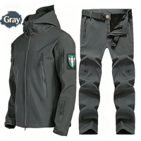 Ensemble de survêtement pour homme avec logo personnalisé, veste softshell à capuche et pantalon cargo, uniforme de randonnée et de trekking