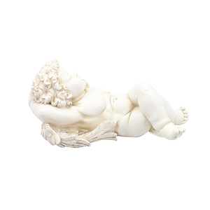 Statue d'ange chérubin endormi en résine effet <span class=keywords><strong>pierre</strong></span> antique pour la décoration de jardin - Product Image 4