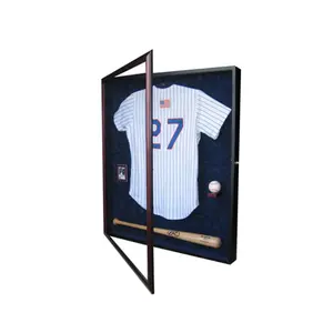 Hot Sale UV protection Solid Wood Custom Photo Frame Basketball Football Hockey Jersey Frame Display Case Shadow Box