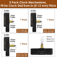 Kit de mécanisme d'horloge à quartz moderne 5168, 3 pièces, 8 paires d'aiguilles d'horloge courtes, piles AA, pièces de réparation portables DIY en plastique