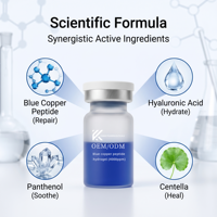 Sérum Hydrogel Éclaircissant Visage au Cuivre Bleu 4000ppm avec Acide Hyaluronique 30ml Réparateur & Anti-Âge Hydratant OEM/ODM