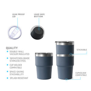 Çok tasarım 16oz istiflenebilir fincan yeni kişiselleştirilmiş paslanmaz çelik yalıtımlı seyahat kahve kupa soğuk kahve fincanı ile özel logo - Product Image 2