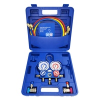 HVAC A/C Kit de réfrigération Jeu de jauges de collecteur AC R134A R410a Kit de service automobile Tuyaux colorés de 1.2 mètres, raccord SAE de 1/4 pouces
