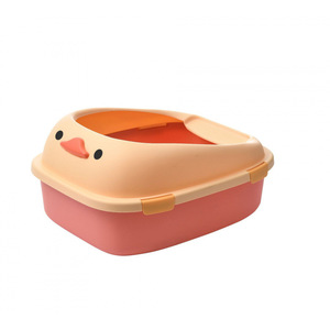 <strong>Plastic</strong> Open &amp; Semi Enclosed <strong>Cat</strong> Litter <strong>Box</strong> Large Splash Proof Eco-friendly <strong>Cat</strong> Toilet Anti Cute <strong>Cat</strong> Litter <strong>Box</strong> with Sand - Product Image 1